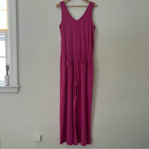 Lou & Grey Sandwashed Jumpsuit Wide Leg Pink Size Medium Buttery Soft - Picture 5 of 11